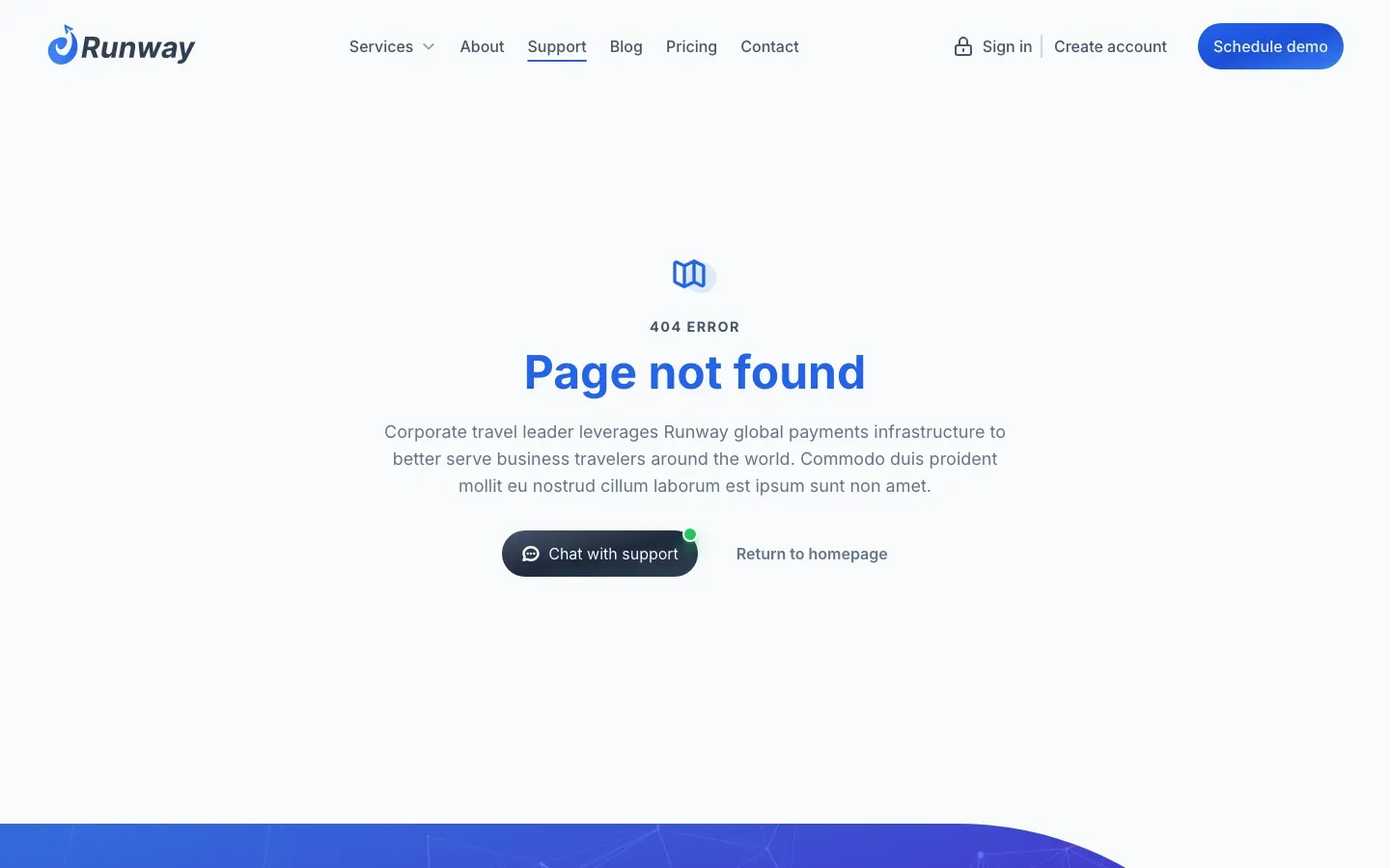 Runway: 404 page