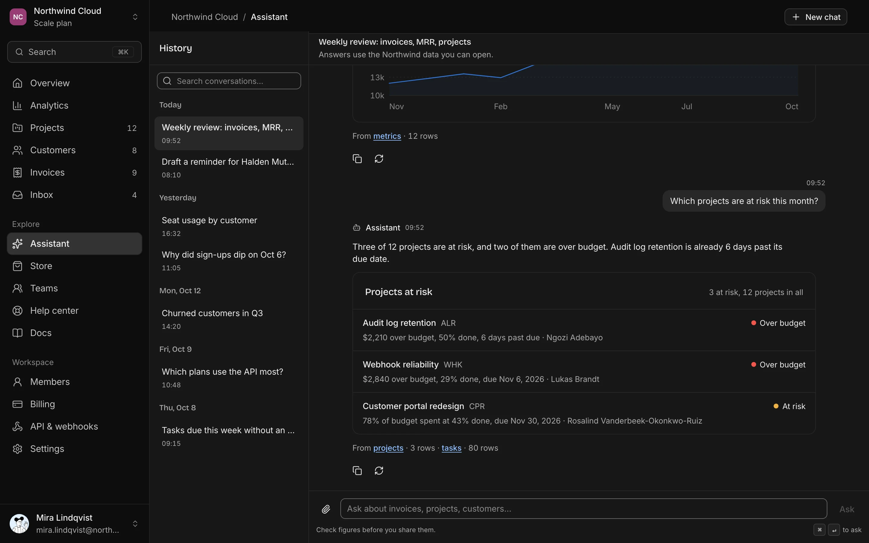 AI assistant, dark mode