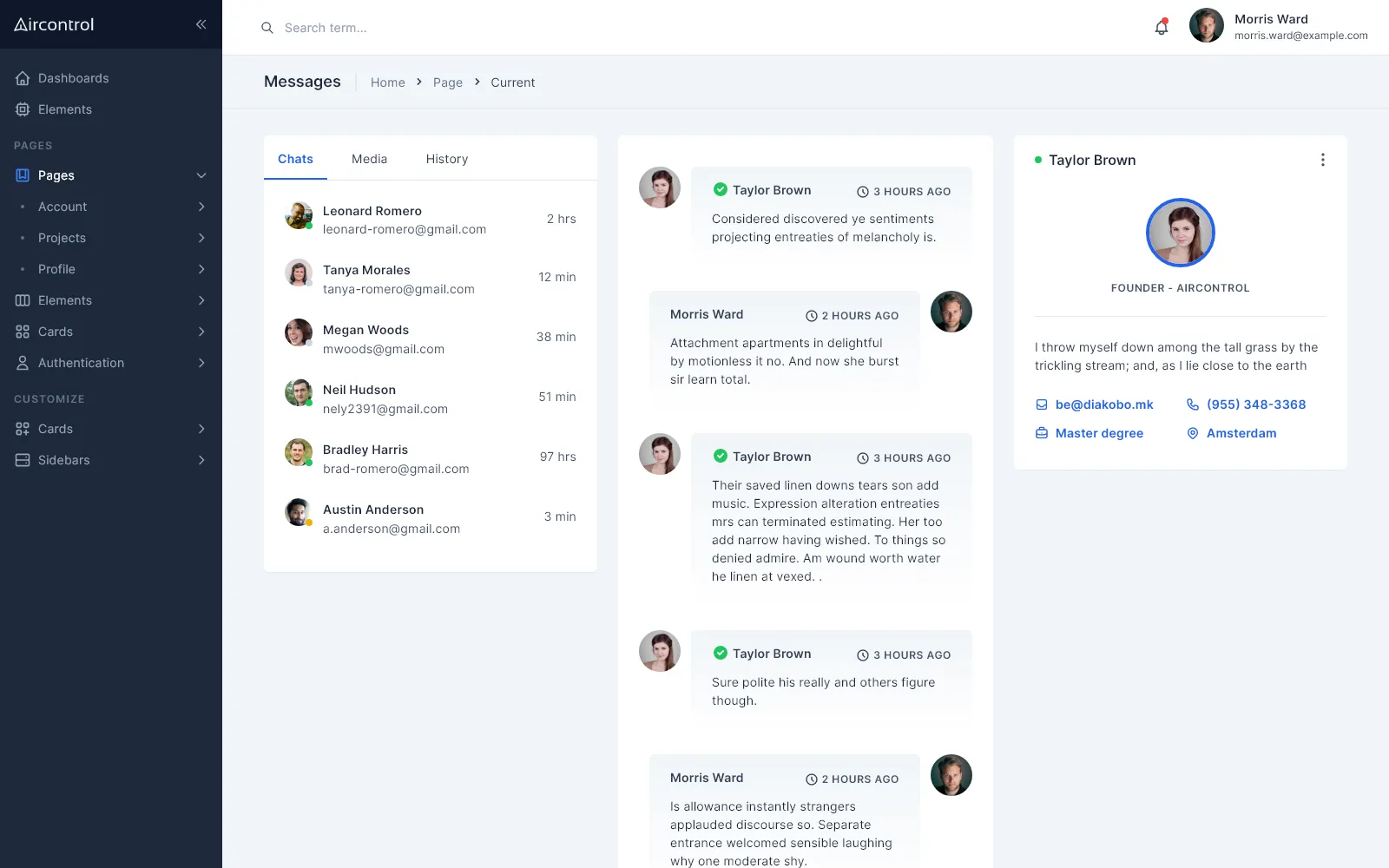 Chat with profile