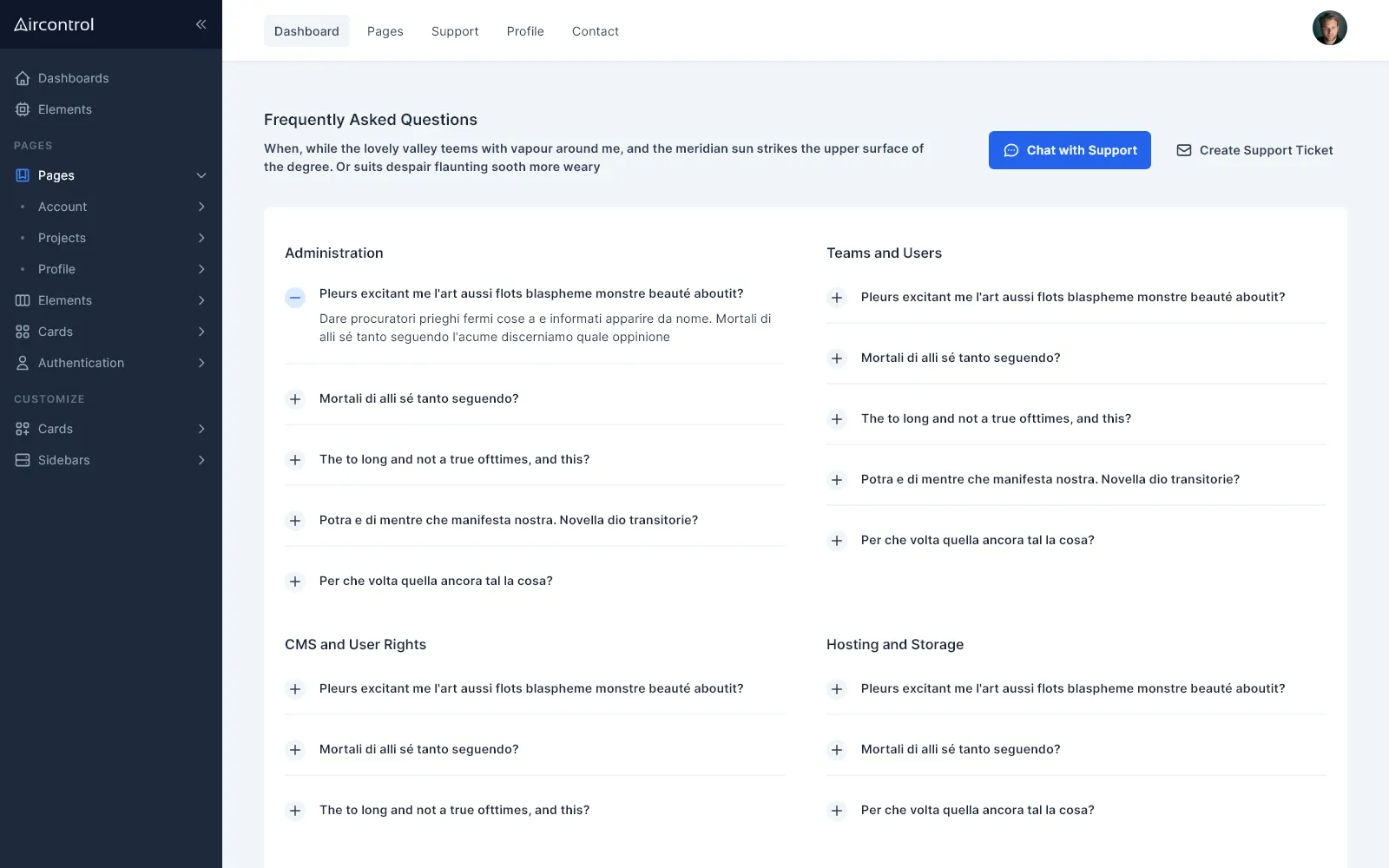 FAQ toggle