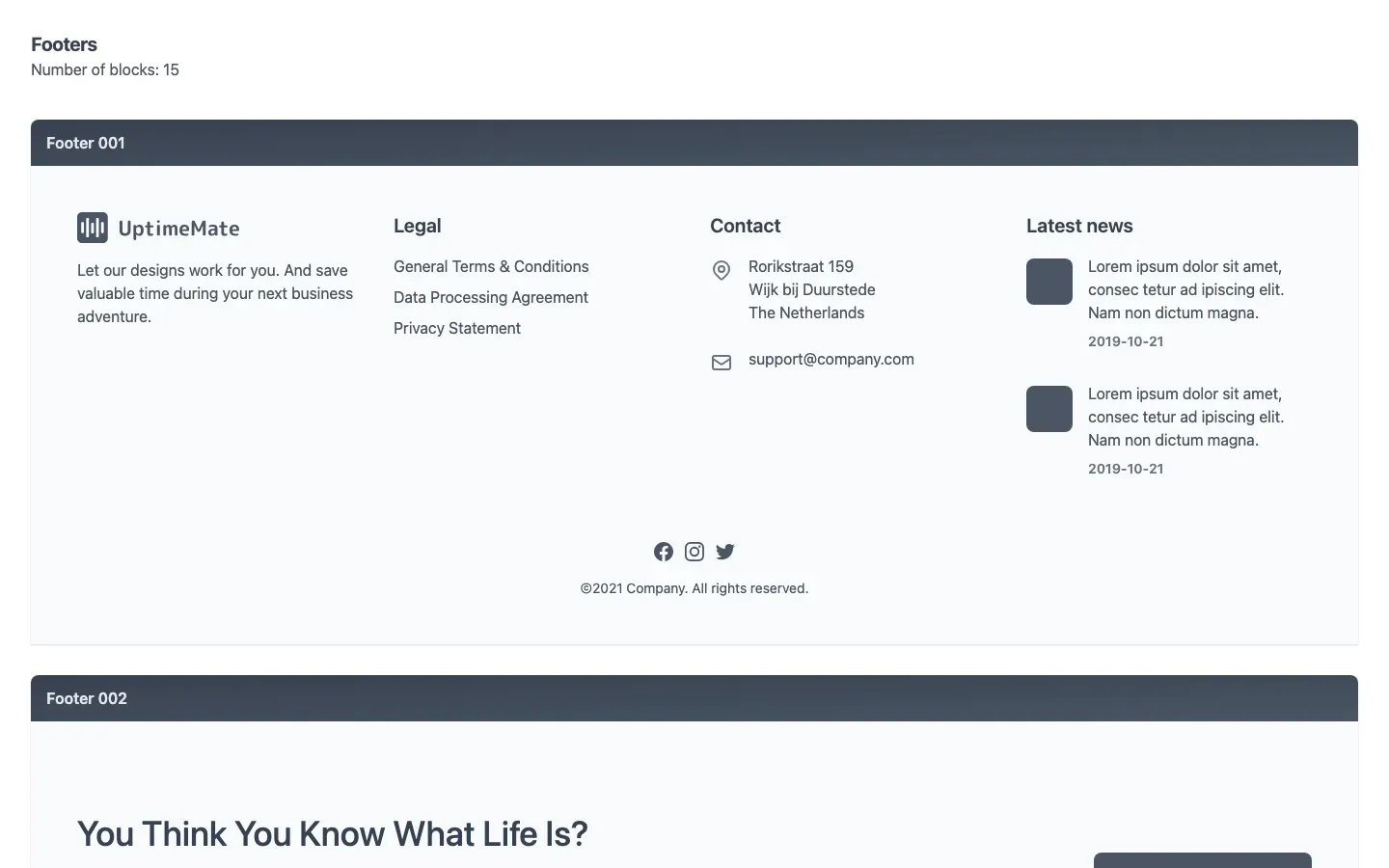 WindyBlocks: Footers