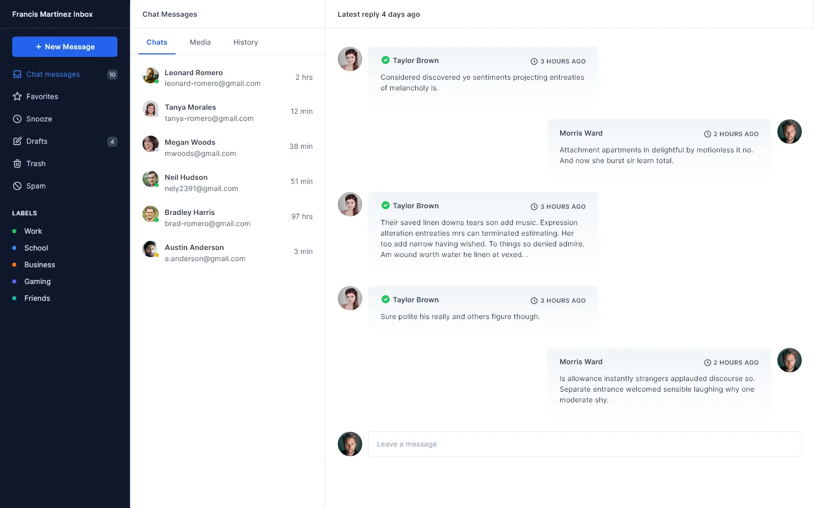 Full width chat