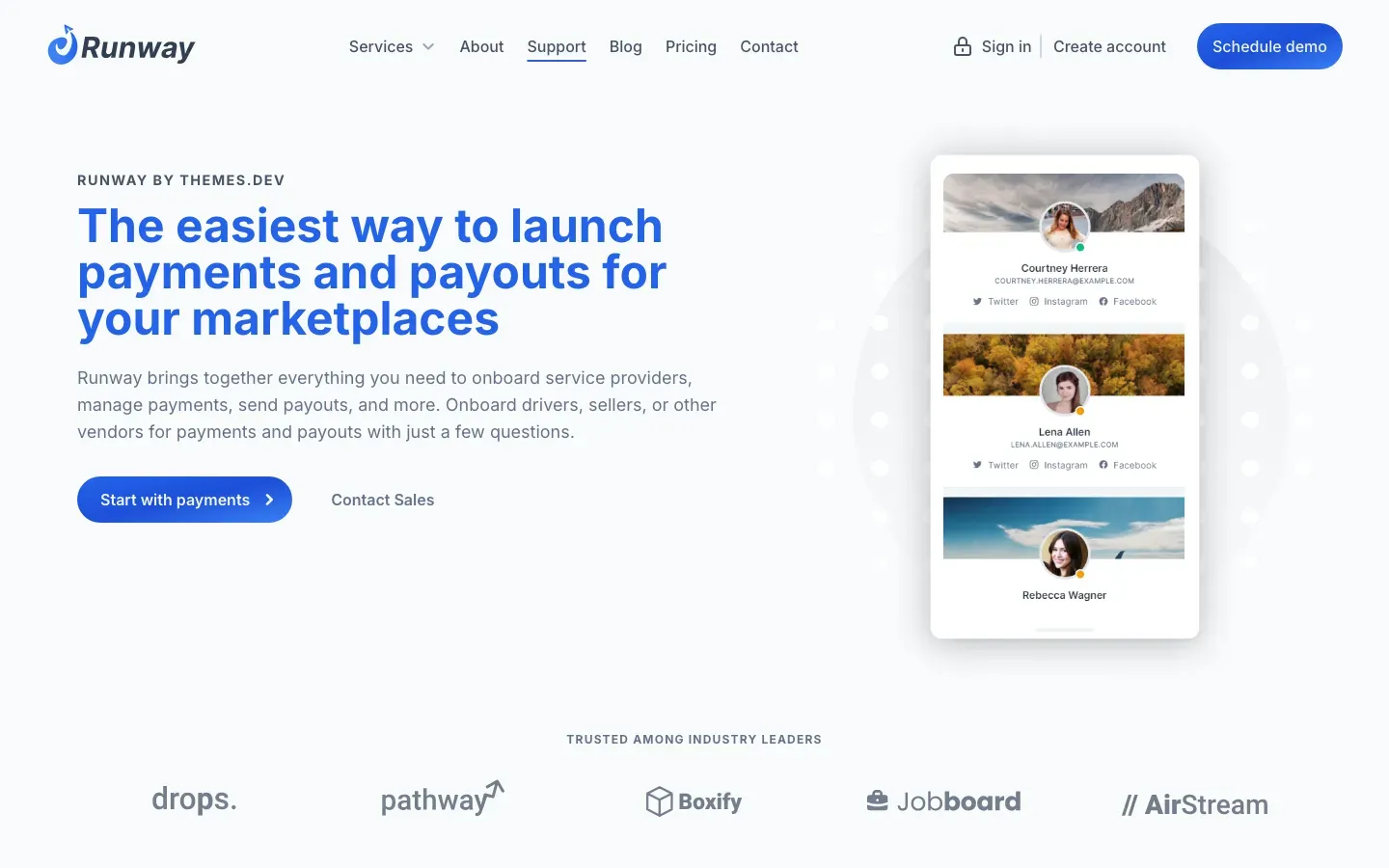 Runway: Homepage