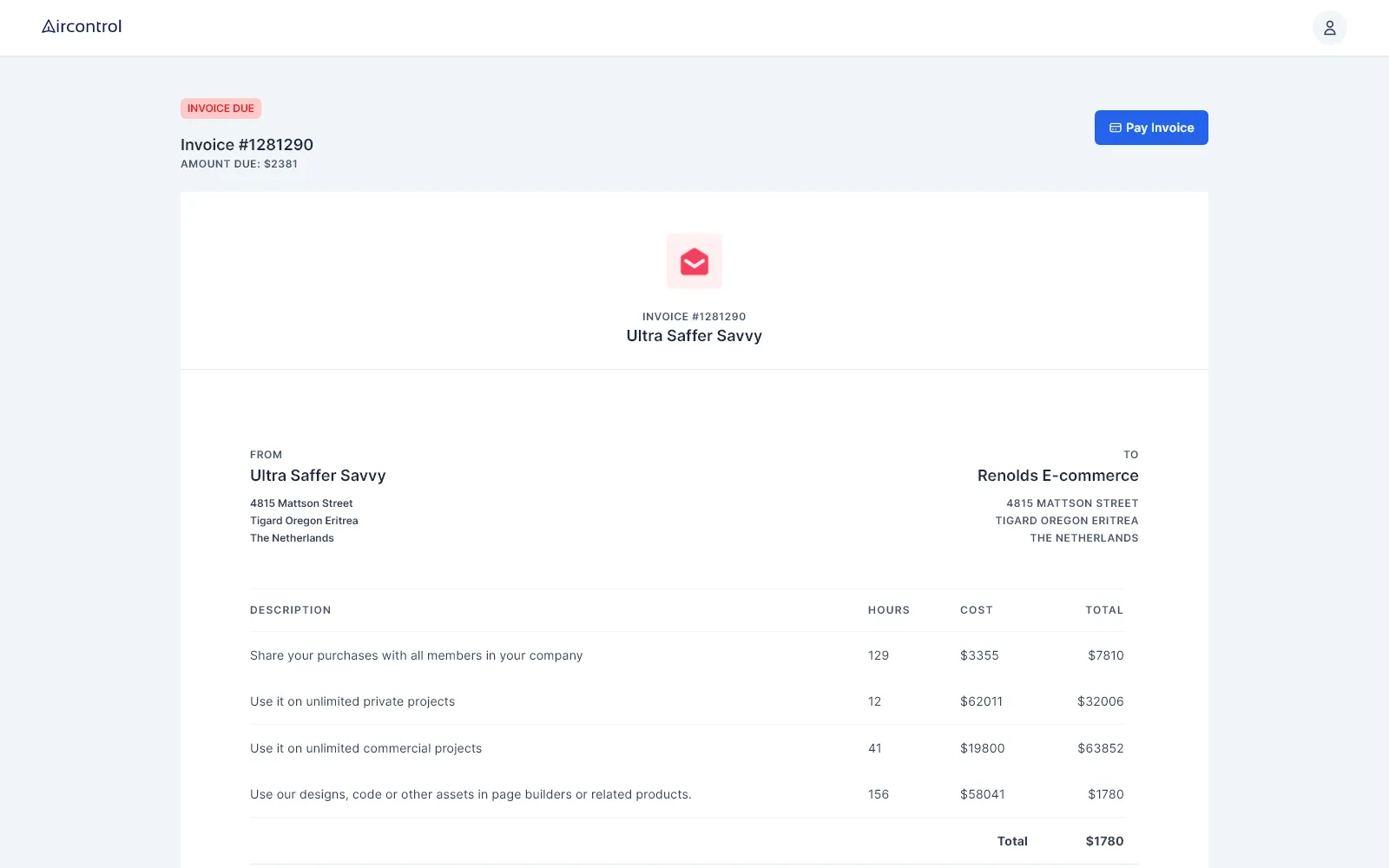 Invoice public simple