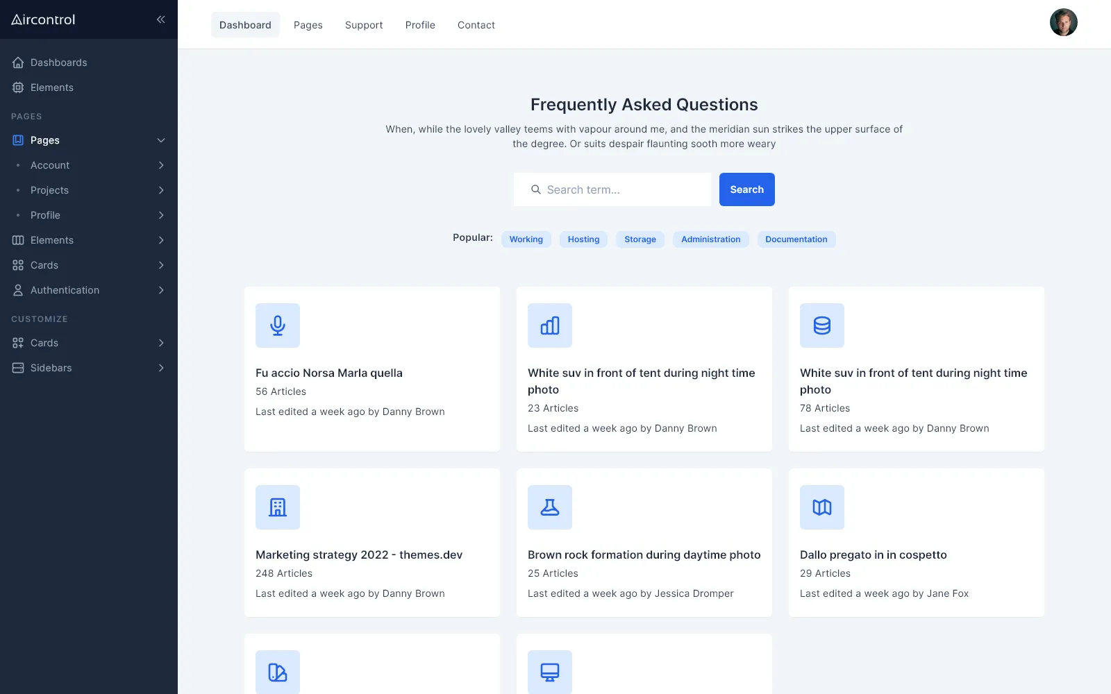 Knowledge dashboard alternative