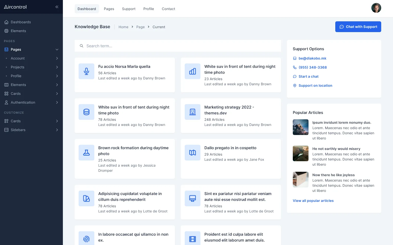 Knowledge page