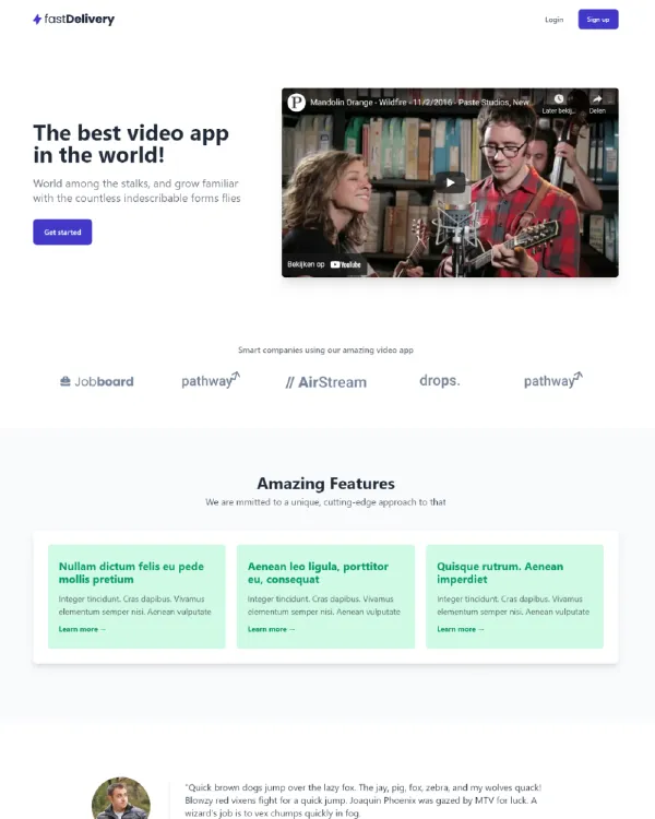 Apps Landing Page preview