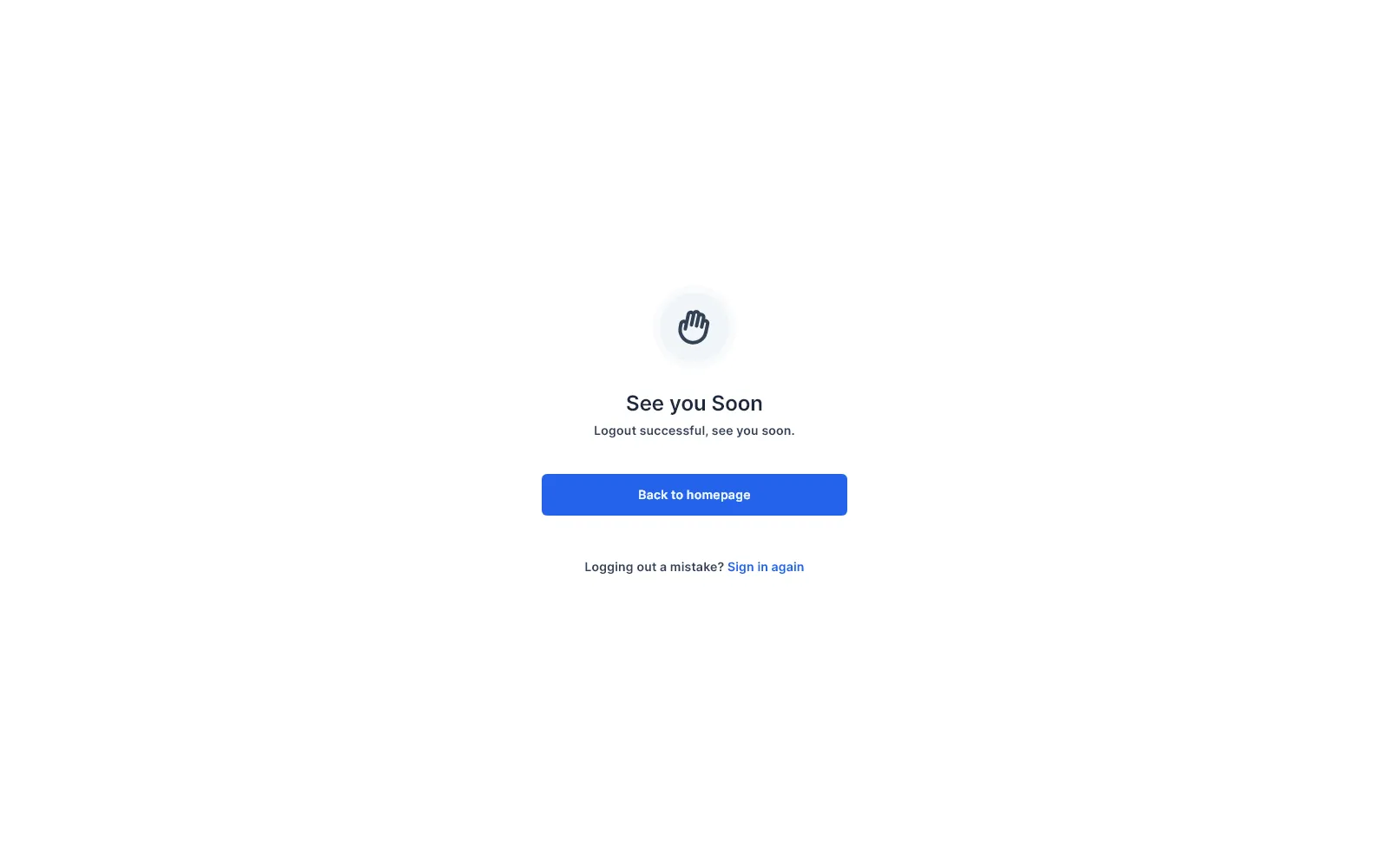 Message logout plain