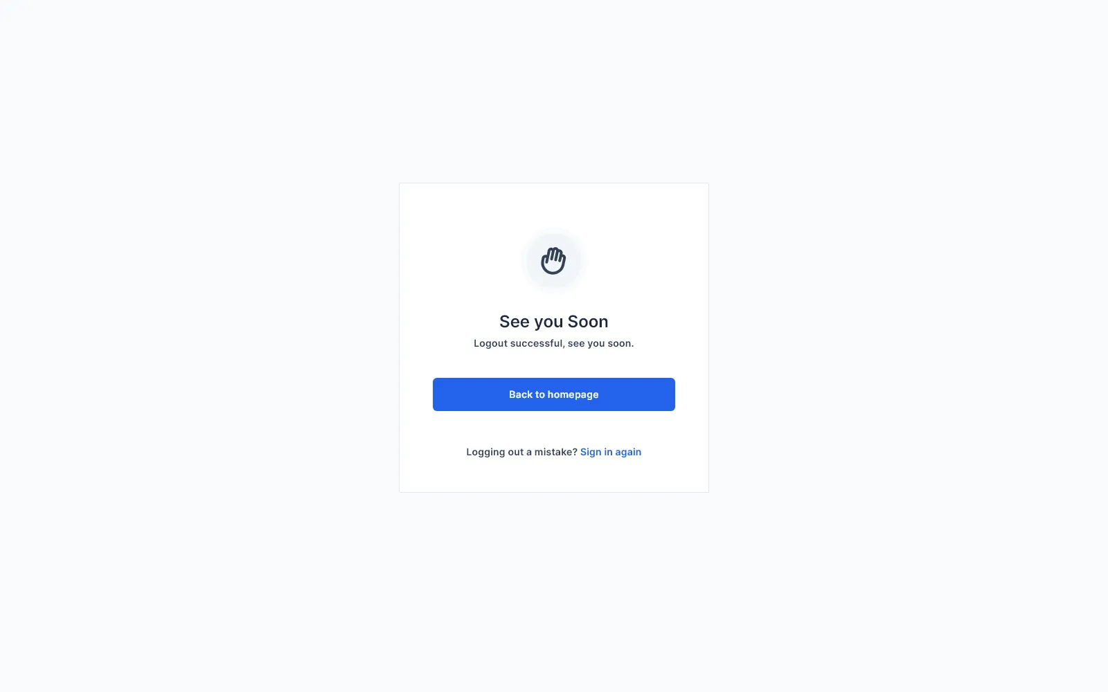 Message logout simple