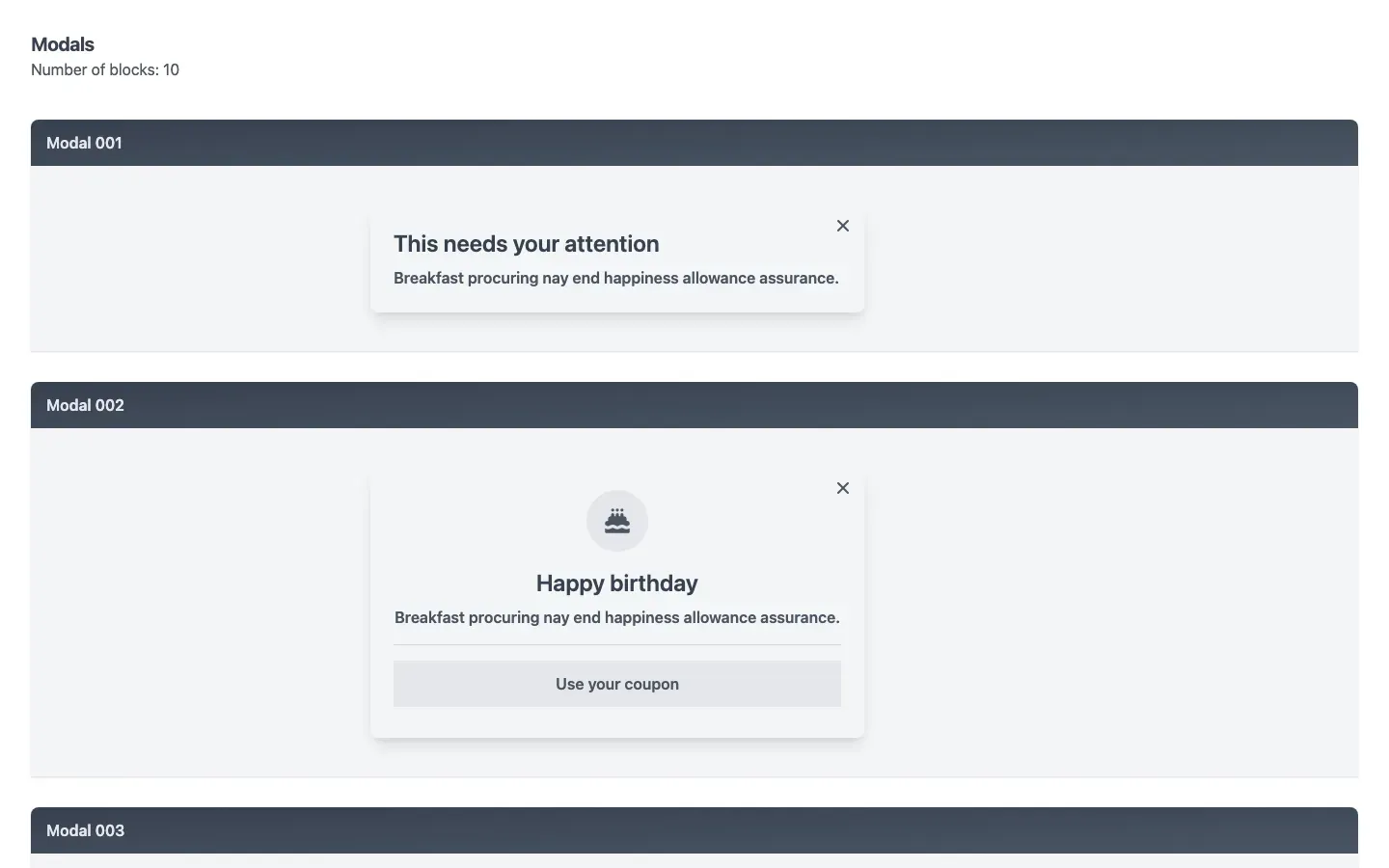 WindyBlocks: Modals