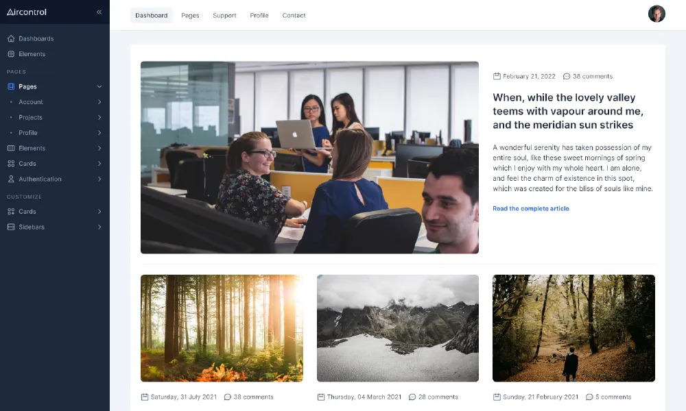 Pages posts