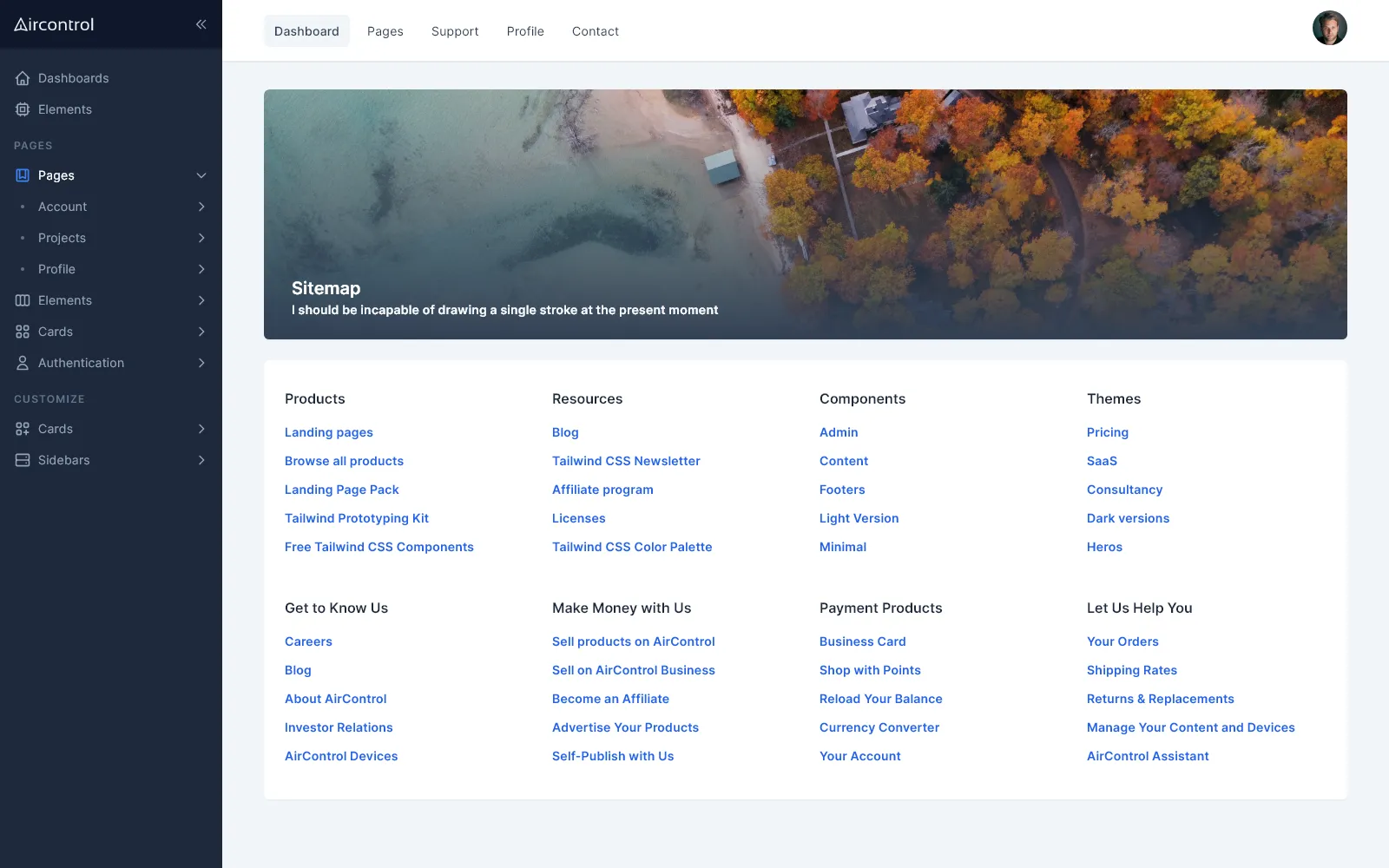 Pages sitemap