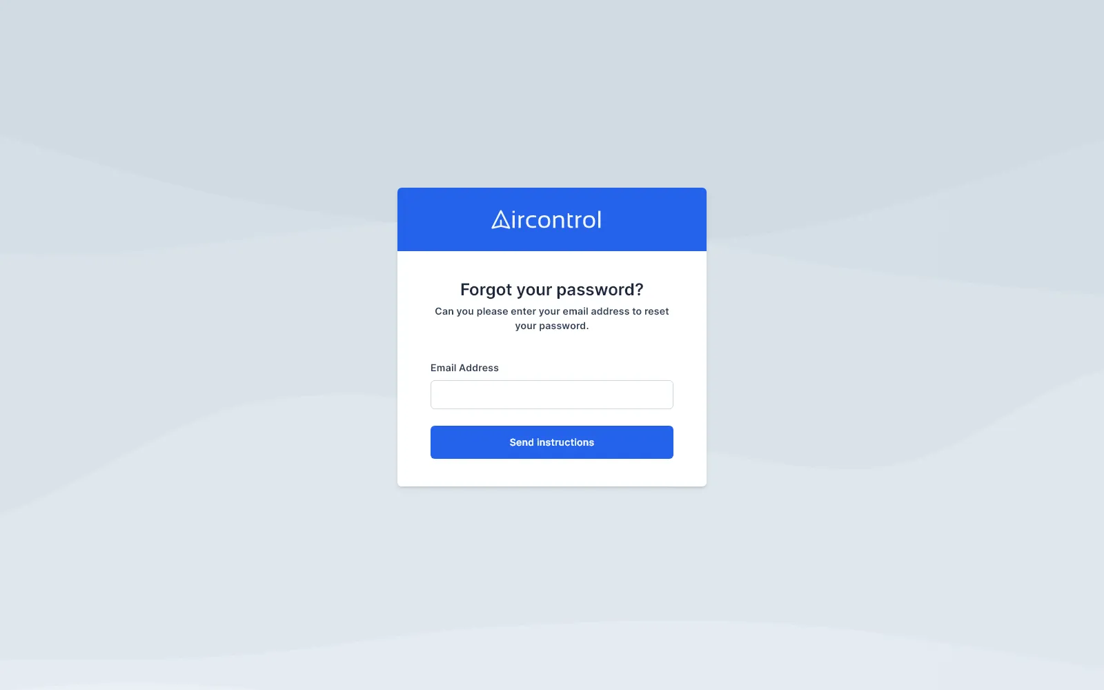 Password forgot with header