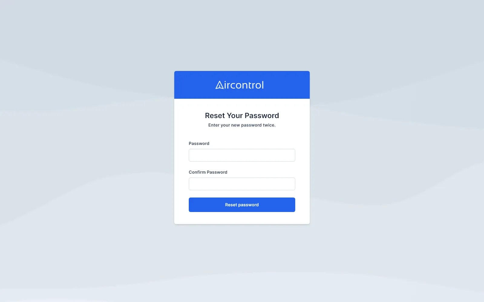 Password reset with header
