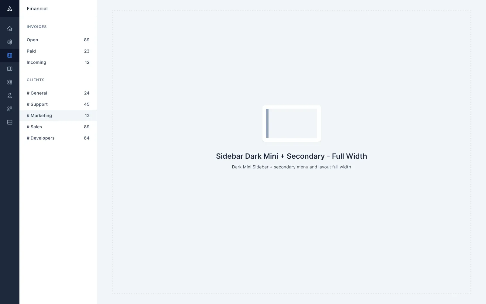 Sidebar dark mini secondary