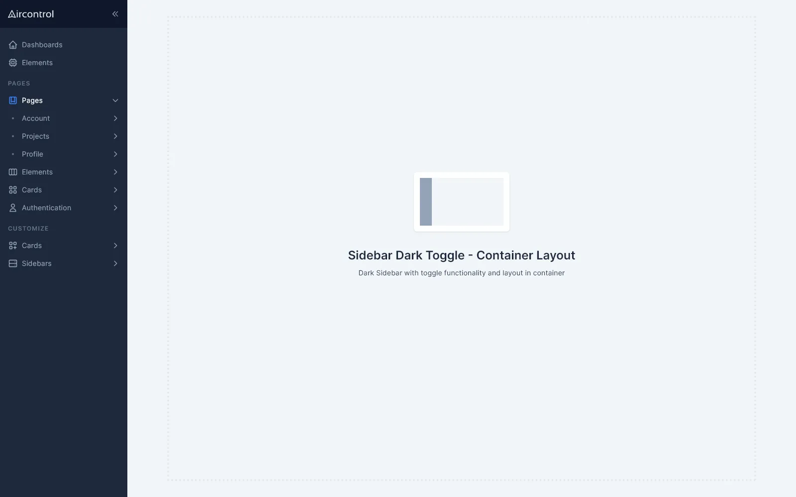 Sidebar dark toggle