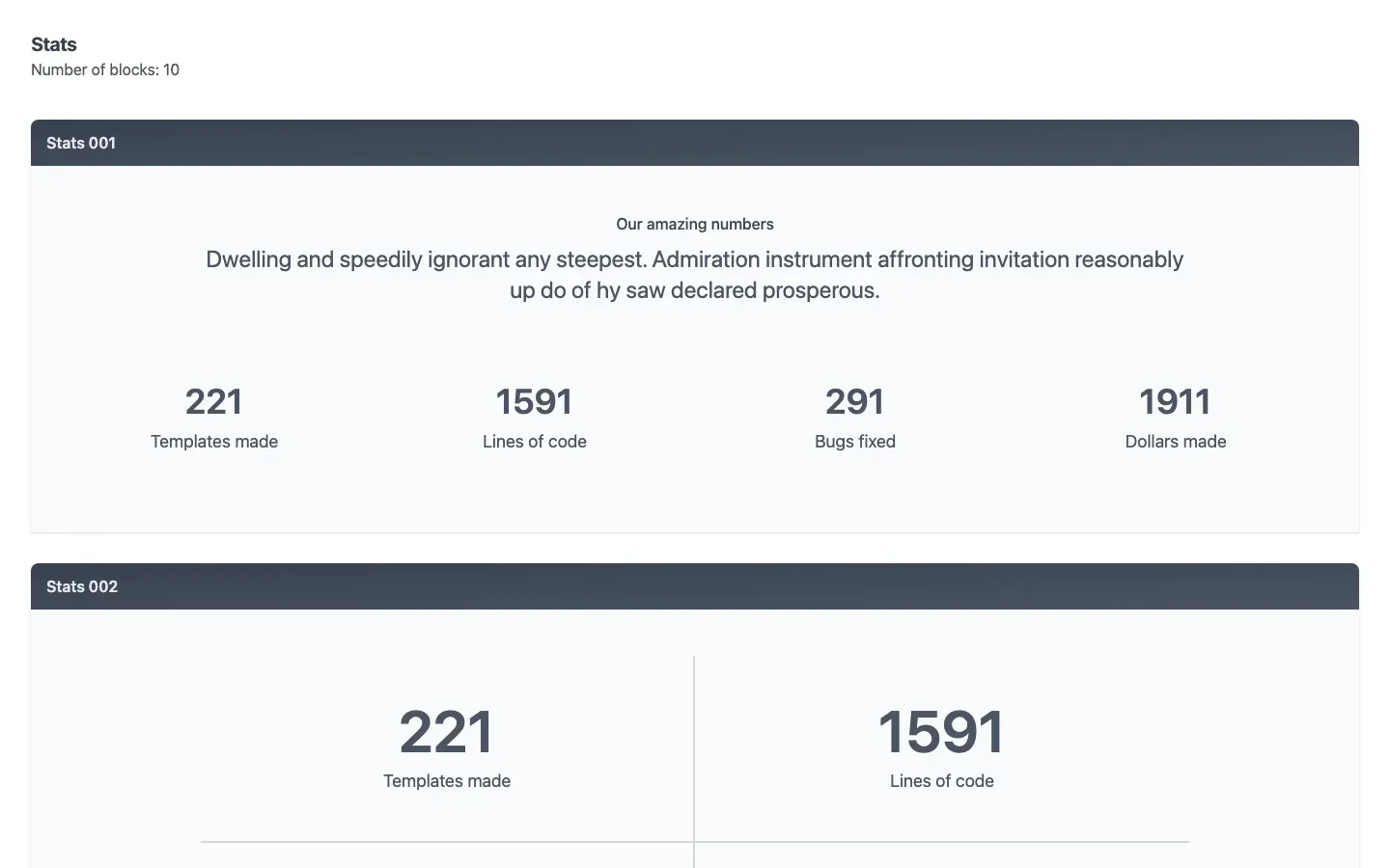 WindyBlocks: Stats