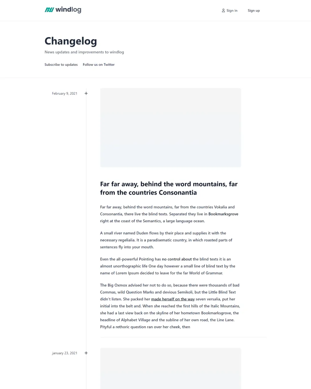 Product Update Template preview