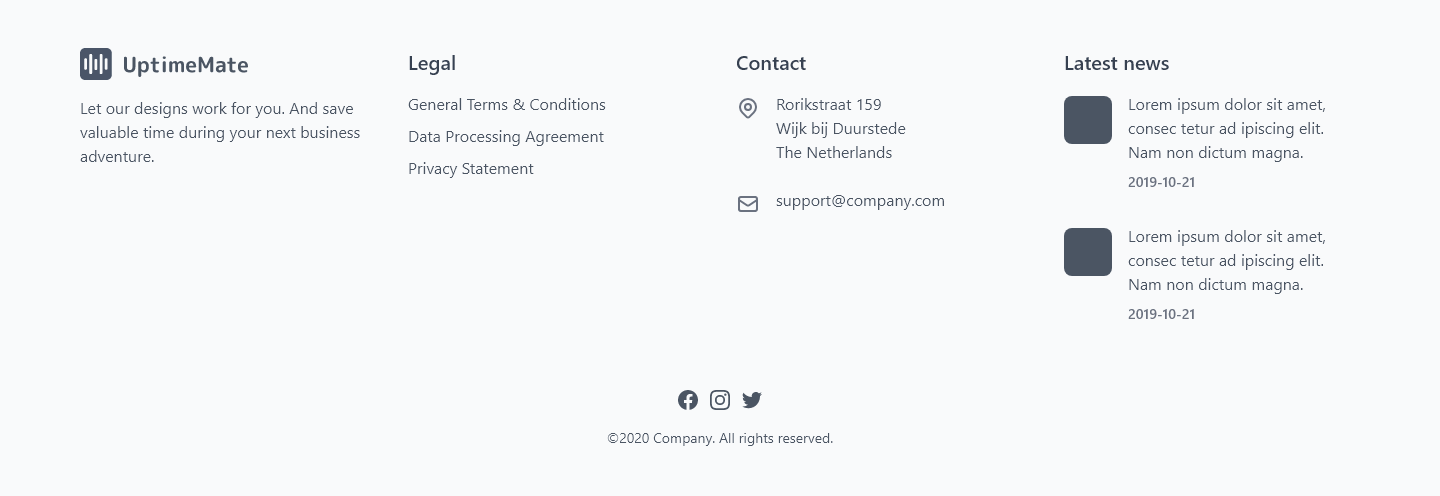 Footer component 001