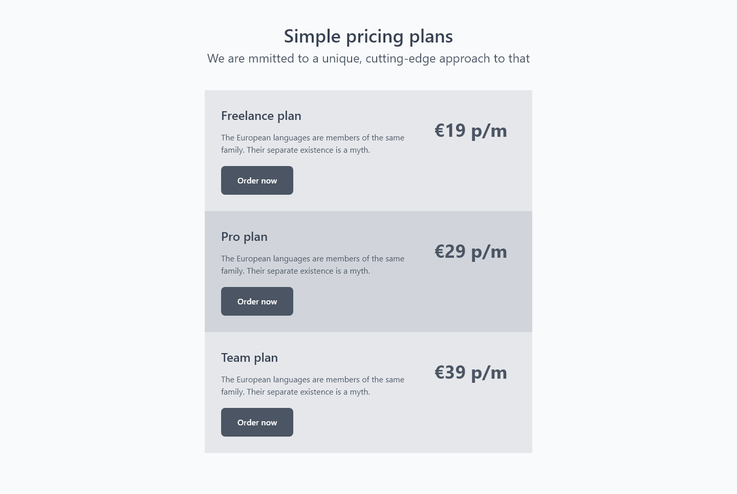 Pricing component 007