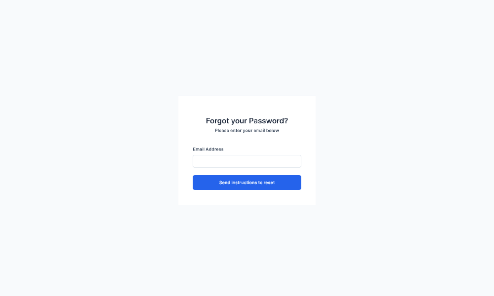 Password Forgot - Simple