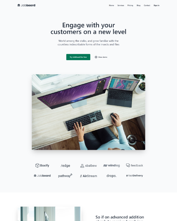 Premium landing page with Minimal design for Tailwind CSS