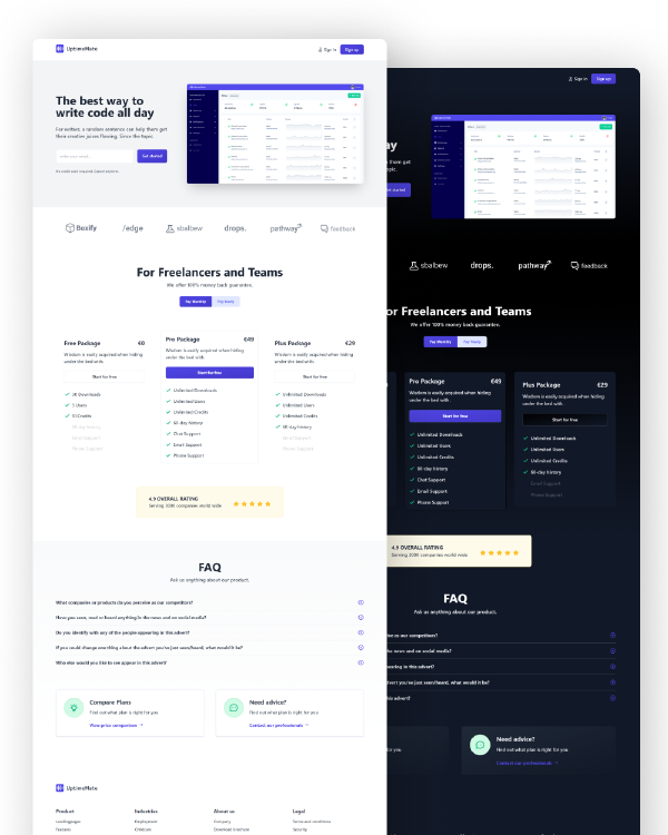 Saas landing page for Tailwind CSS