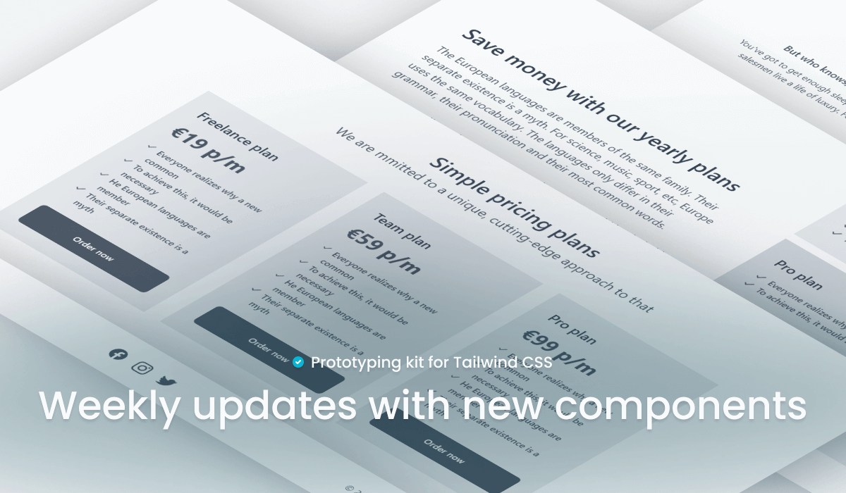 New components on weekly basis