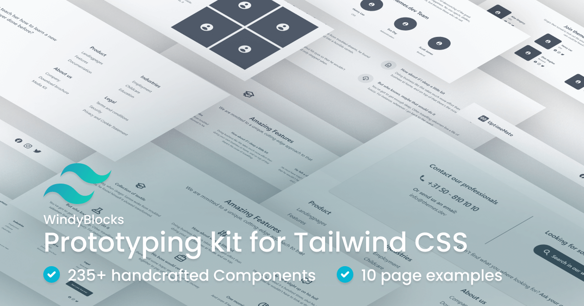 WindyBlocks Prototyping kit for Tailwind CSS